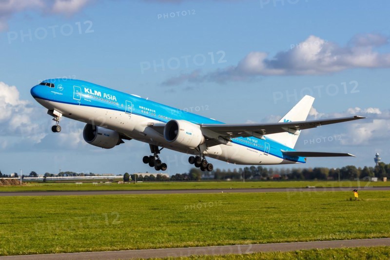 A KLM Asia Boeing 777-200ER aircraft with registration number PH-BQF at Amsterdam Airport
