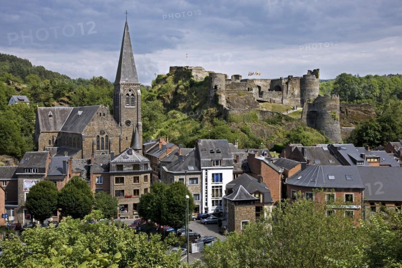 The castle and church of La Roche-en-Ardenne