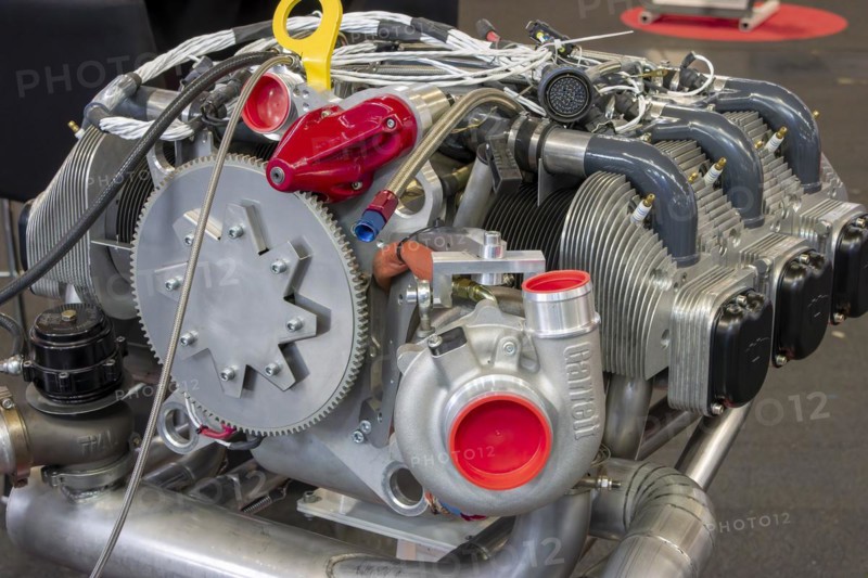 Aircraft engine on stand