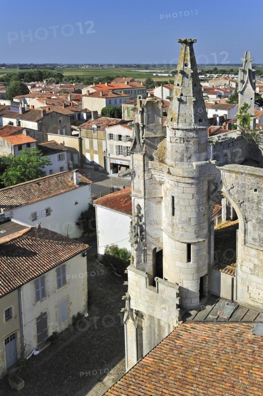 View from the Gothic church Eglise Saint-Martin de Saint-Martin-de-Re on the island Ile de Re