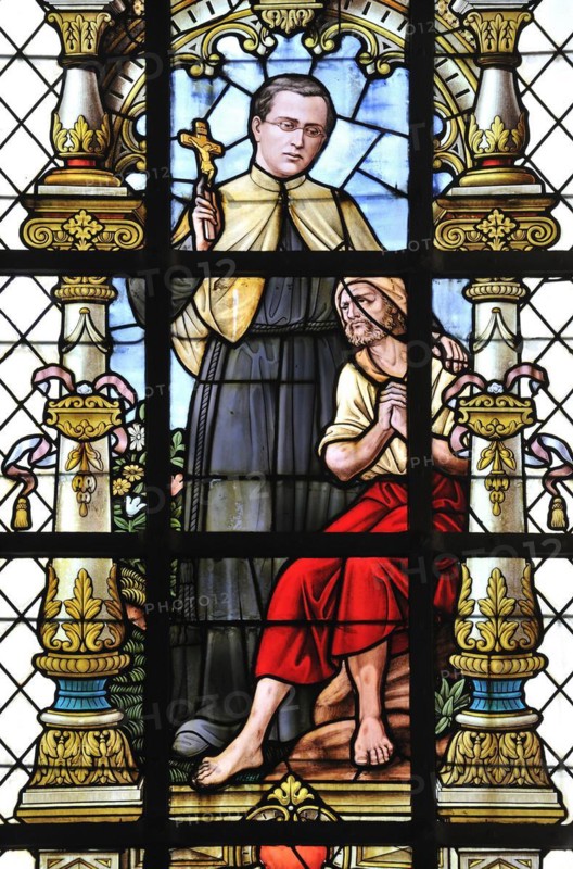 Stained-glass window in church at Tremelo