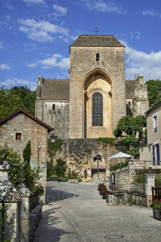 The medieval village Saint-Amand-de-Coly with its fortified Romanesque abbey church