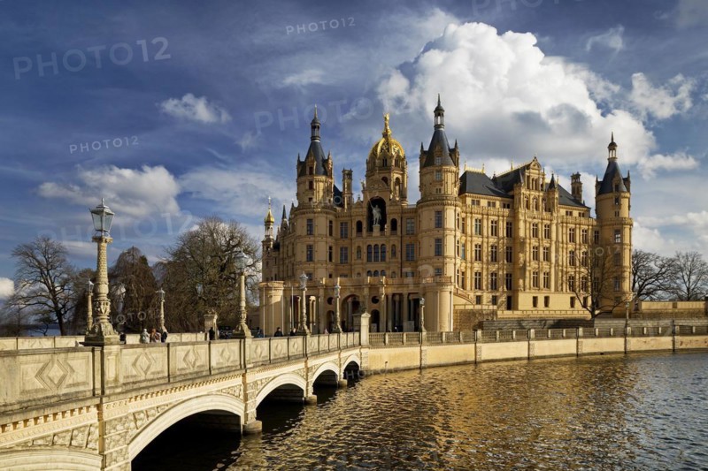 Schwerin Castle with the Castle Bridge to the Castle Island