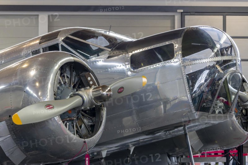 Engine detail with propeller and glass cabin