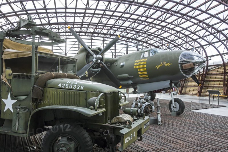 GMC CCKW US Army cargo truck and Martin B-26 Marauder