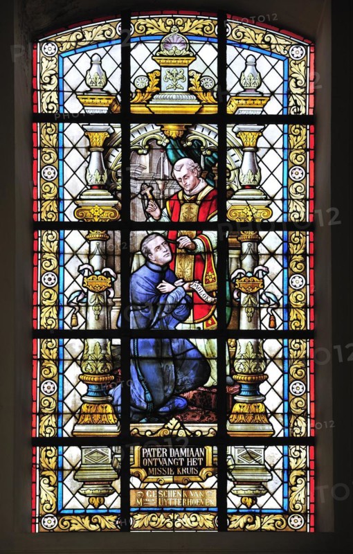Stained-glass window in church at Tremelo