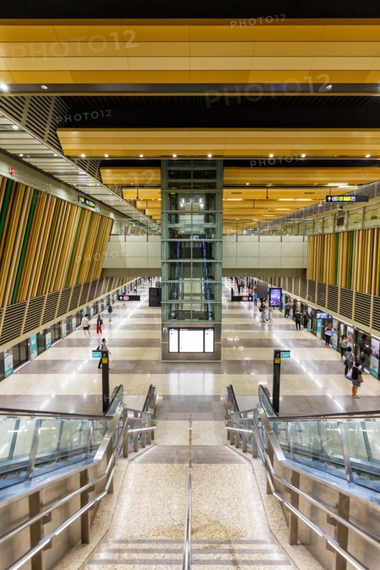 Metro Singapore underground at the Woodlands underground station on the Thomson East Coast Line in Singapore