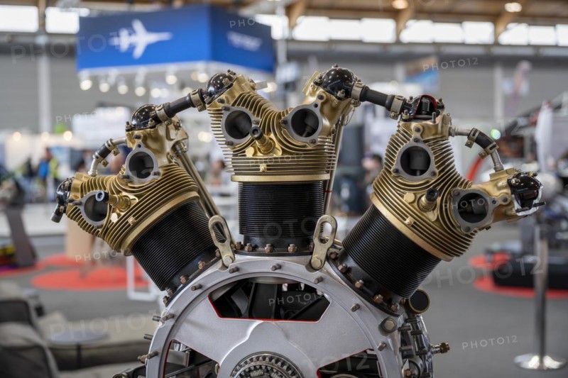 Detail view of a radial engine