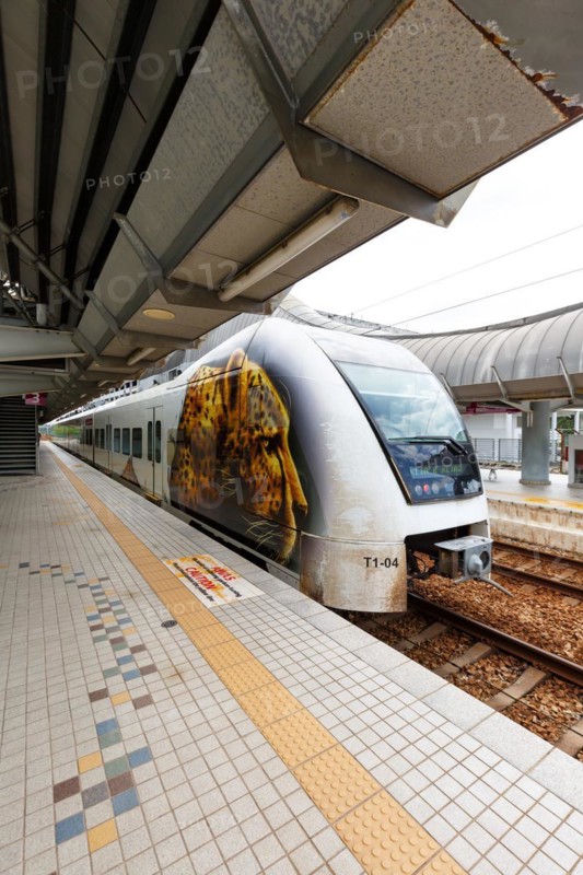 KLIA Ekspres Line express train at Salak Tinggi station in Kuala Lumpur
