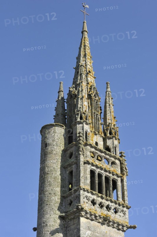 The church Saint Clet at Cleden-Cap-Sizun suffering from lichen and erosion