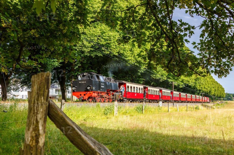 Steam train of the Baederbahn Molli railway Steam locomotive in Bad Doberan