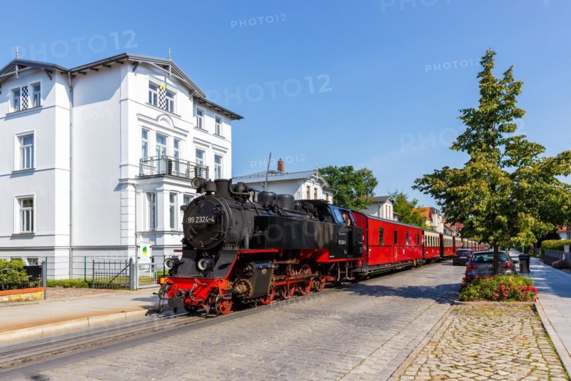 Steam train of the Baederbahn Molli railway Steam locomotive in Bad Doberan
