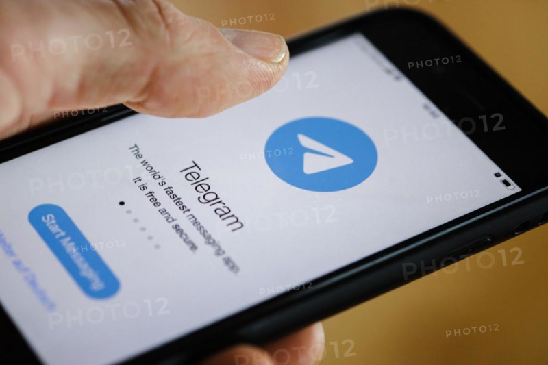 Symbolic photo: The logo of the instant messaging service Telegram is seen on a smartphone. Berlin