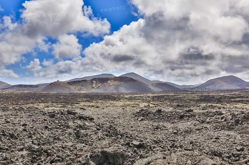 Volcanic landscape with view of the Caldera de Los Cuervos