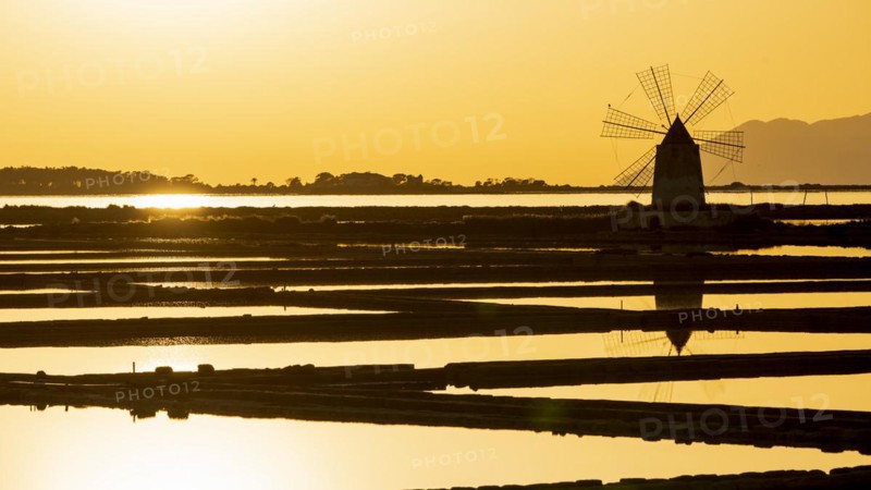 Windmill at sunset