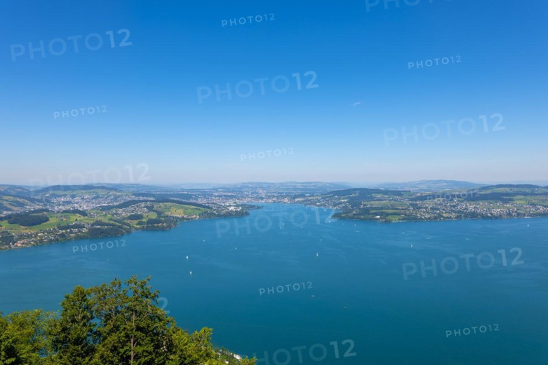 Aerial View over Lake Lucerne and Mountain in Burgenstock
