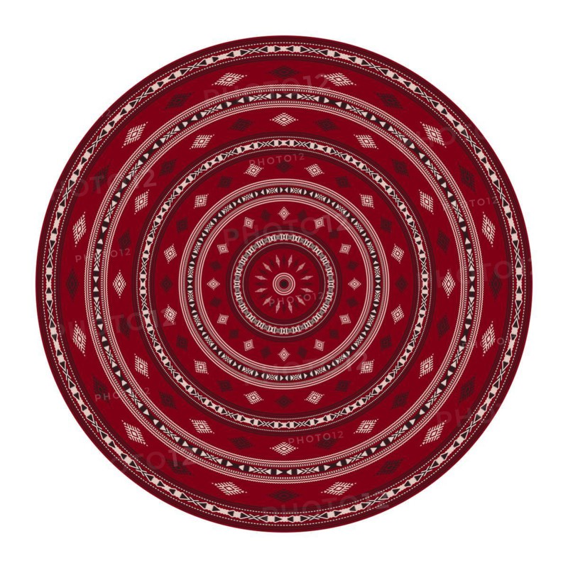 Tunisian embroidery inspired round design element