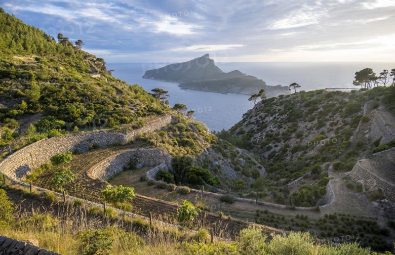 Mountains and coast with sea