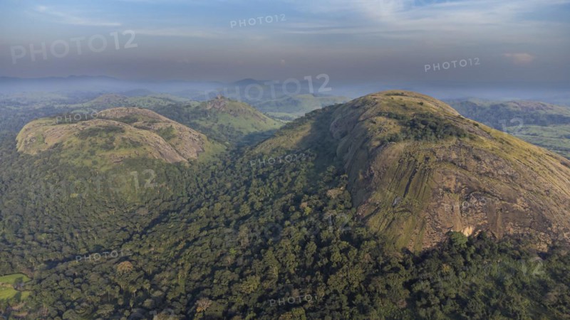 Aerial of the granite mountains in Central Guinea