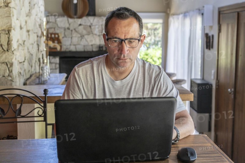 A man working at home