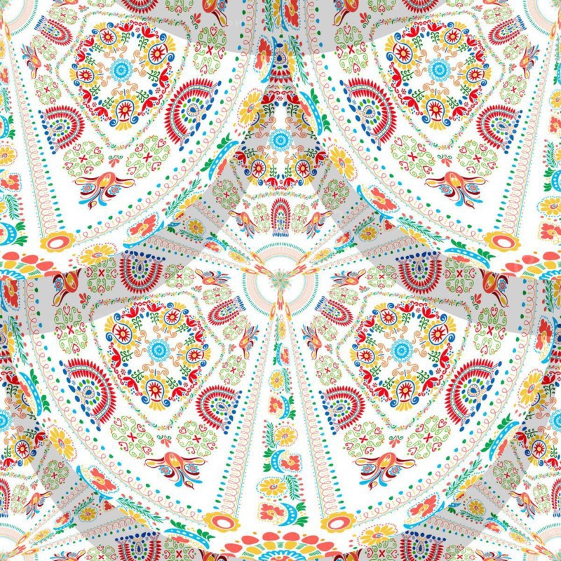 Seamless pattern design inspired by traditional Hungarian embroidery