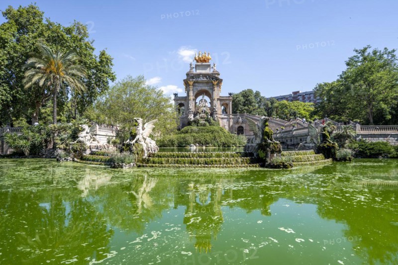Fountain Font de la Cascada with waterfall and fountain
