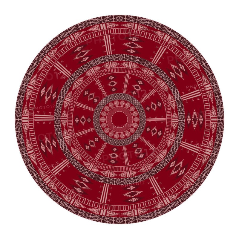 Tunisian embroidery inspired round design element