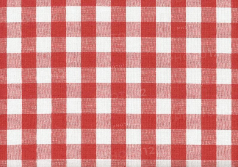 Chequered red cotton fabric texture