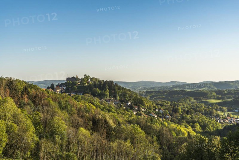 View of the Odenwald and the village of Lindenfels