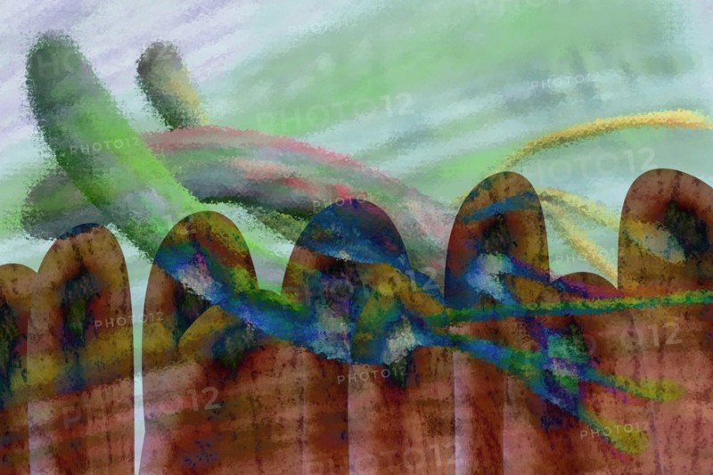 Illustration of bacteria on intestinal villi in the intestine The health-promoting intestinal bacteria produce