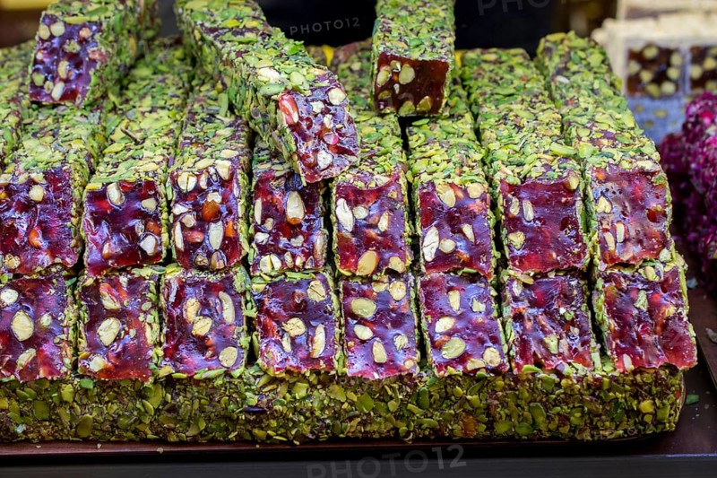 Load of traditional turkish delight lokum candy