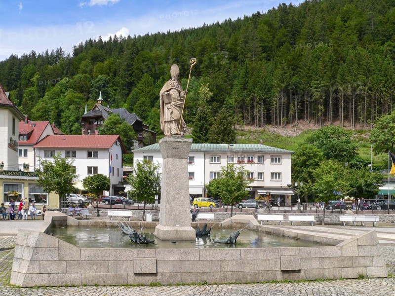 Blasius Fountain on the Cathedral Square in Sankt Blasien