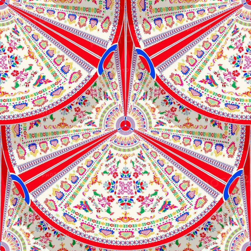 Seamless pattern design inspired by traditional Hungarian embroidery