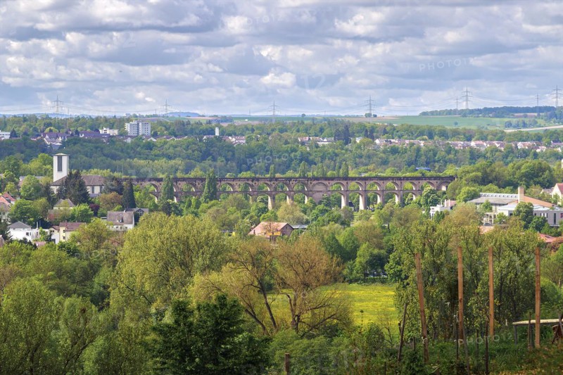 The railway viaduct over the river Enz in the town of Bietigheim-Bissingen