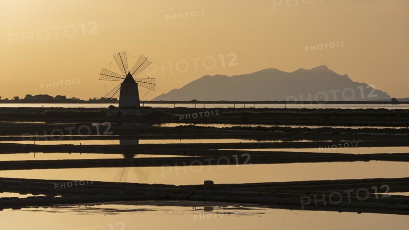 Windmill at sunset