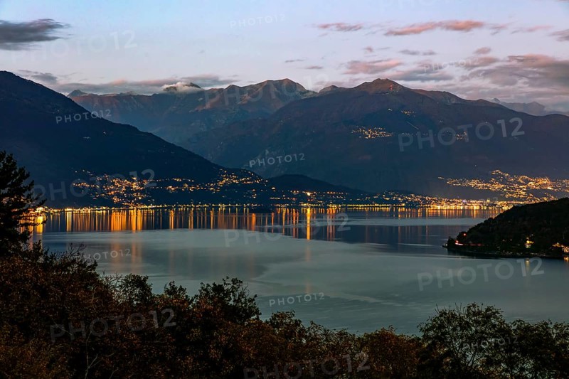 View from Cannobio to Ascona and Locarno at night