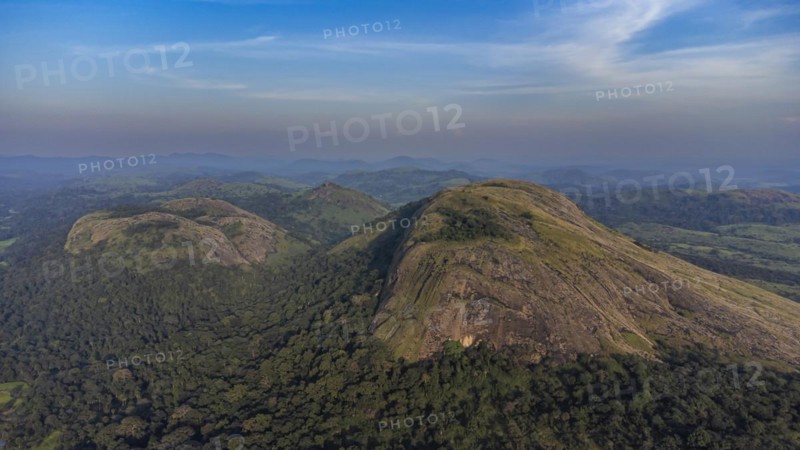 Aerial of the granite mountains in Central Guinea