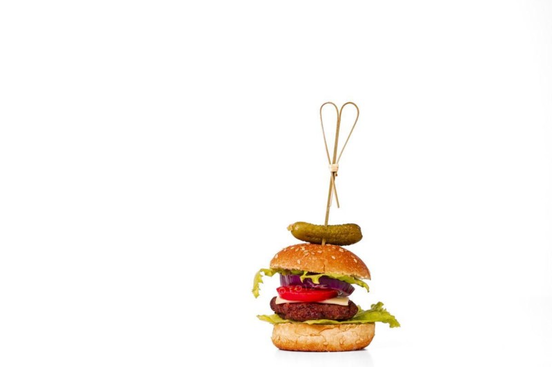Single small vegetarian hamburger