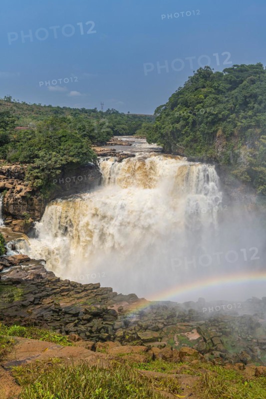 Rainbow on the Zongo waterfall on the Inkisi river