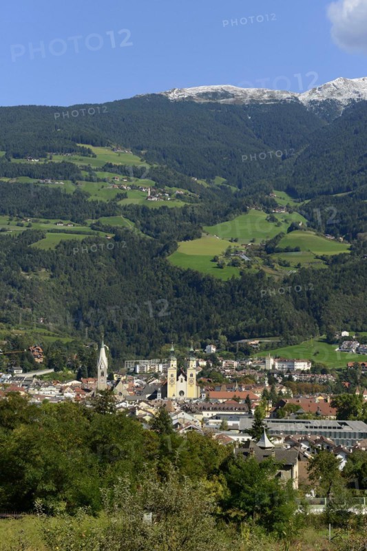 Bressanone in the Valle Isarco at the back Plose from the hamlet Untereben