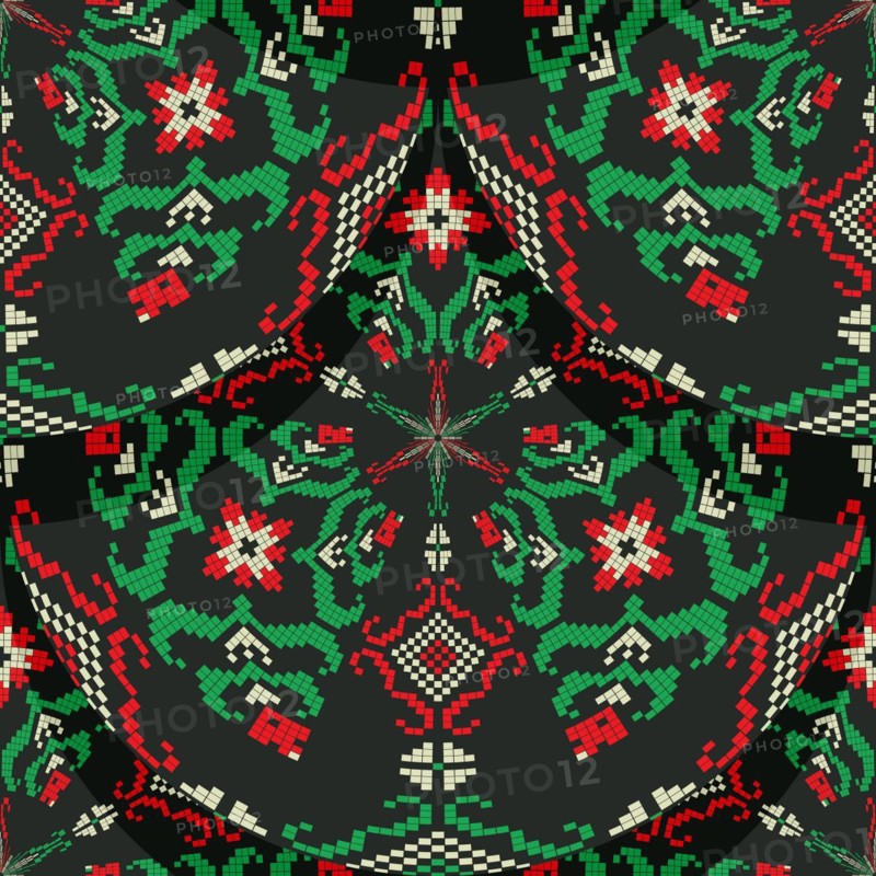 Romanian embroidery seamless pattern vector design