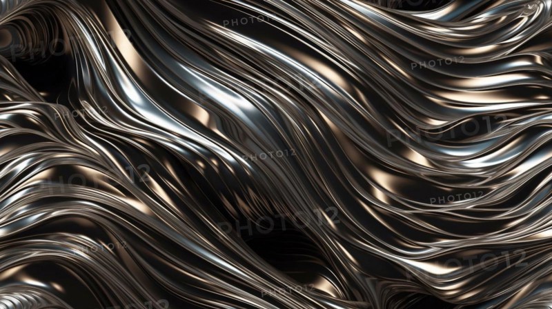 Seamless tile of metalic wavy abstract background