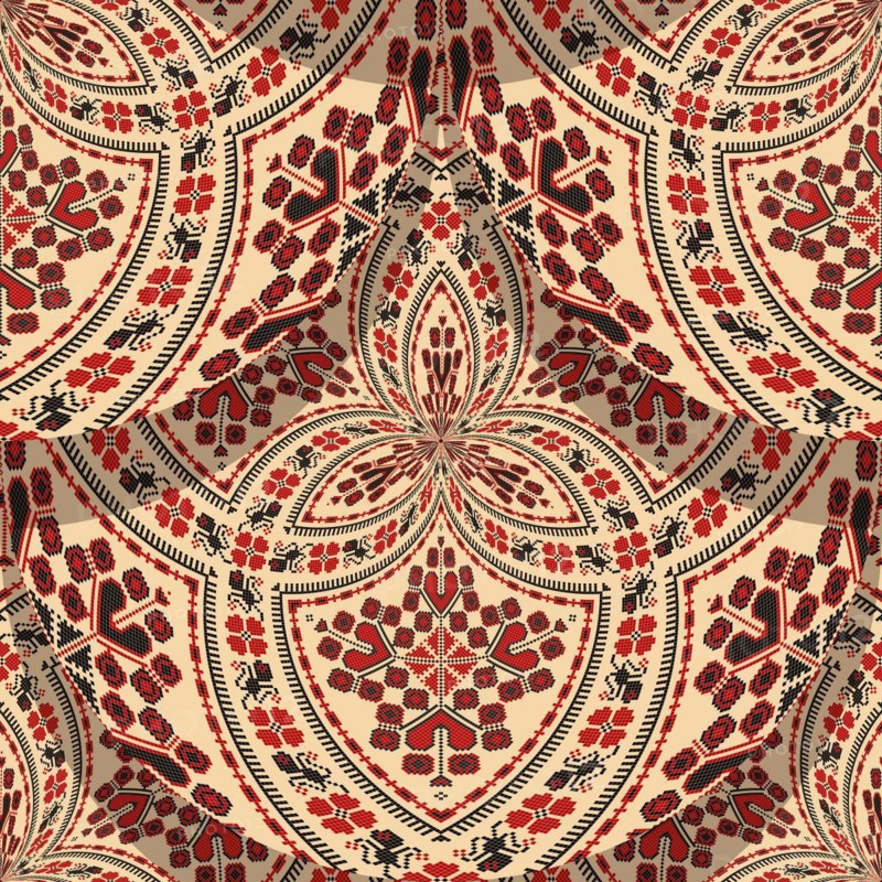 Romanian embroidery seamless pattern vector design