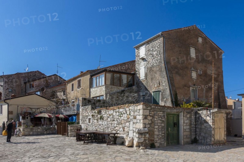 Old houses in the coastal town of Umag