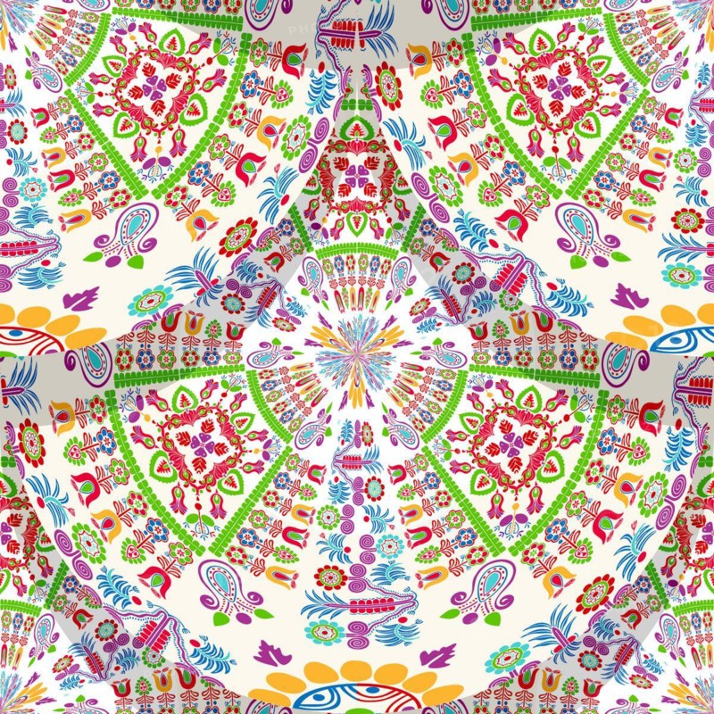 Seamless pattern design inspired by traditional Hungarian embroidery