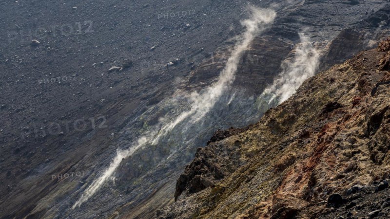 Sulphur fumes in the great crater
