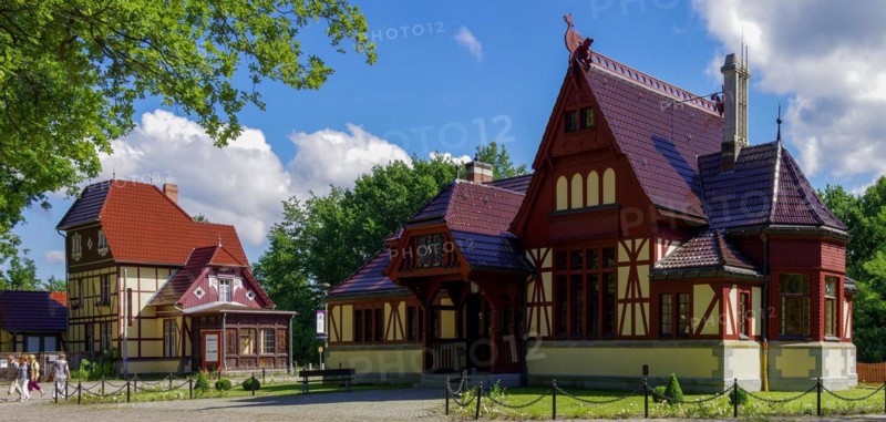 Front view of the imperial pavilion of the Kaiserbahnhof Joachimsthal