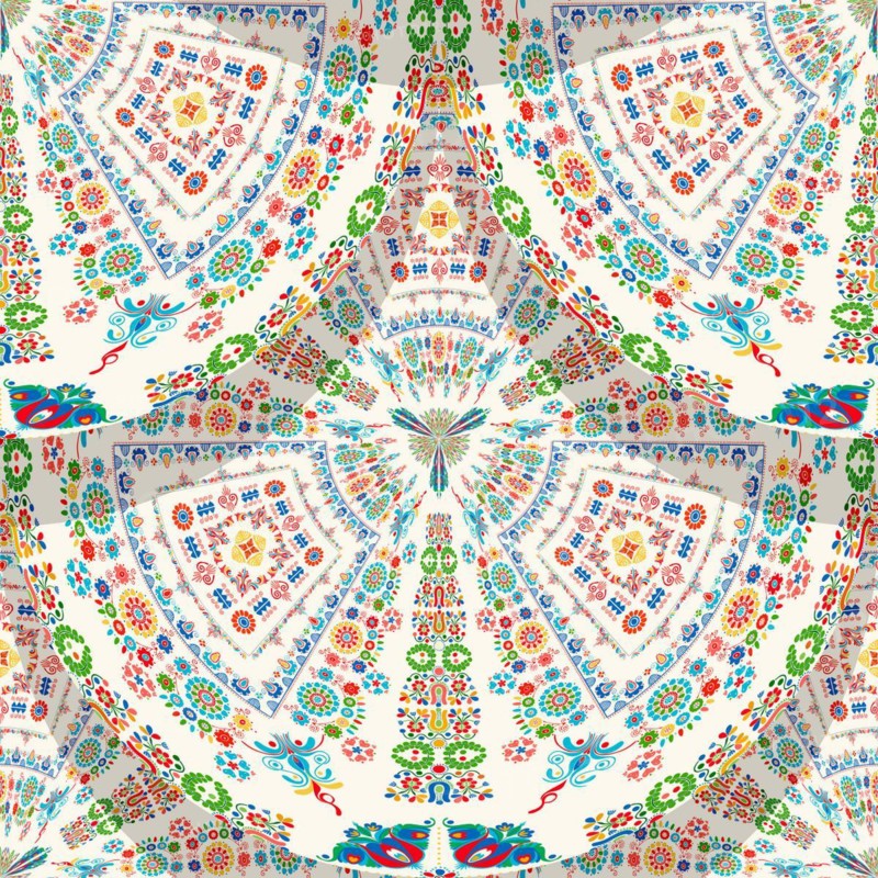 Seamless pattern design inspired by traditional Hungarian embroidery