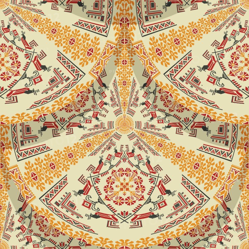 Romanian embroidery seamless pattern vector design