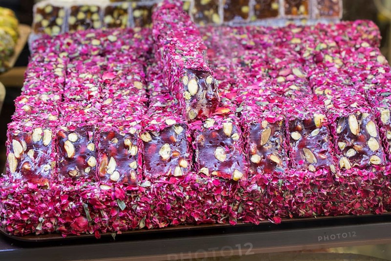 Load of traditional turkish delight lokum candy
